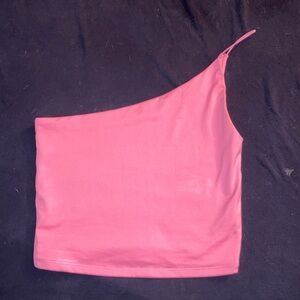 Forever 21 Pink One-Shoulder Tank Top